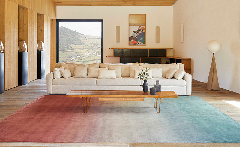 Patricia Urquiola's colour-blocked rugs create optical illusions
